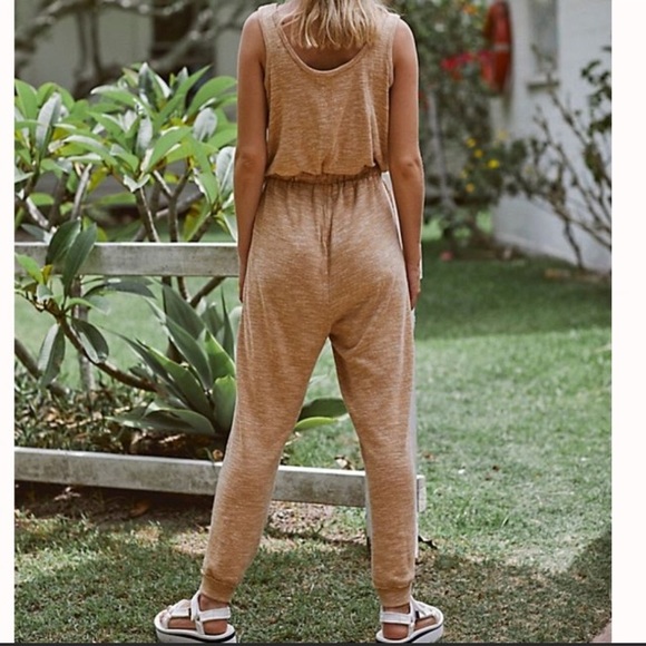 FREE PEOPLE tigereye beige knit BiCoastal romper - Picture 5 of 7